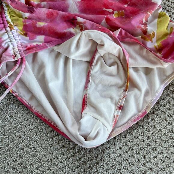 Women's Plunge Side Tie One Piece Swimsuit Shade & Shore Multi Floral Print XL - Picture 8 of 9